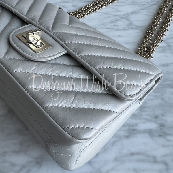 Chanel Mini Grey Chevron GHW 22K