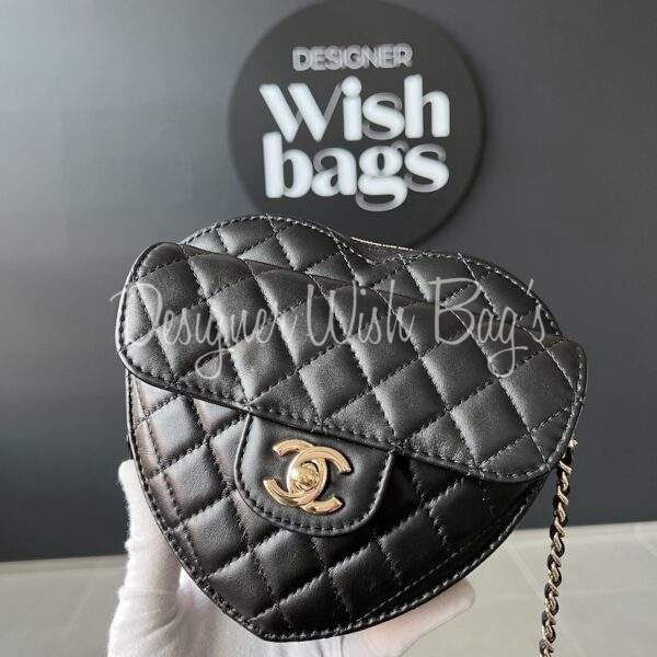Chanel Black Heart Bag Large - Designer WishBags