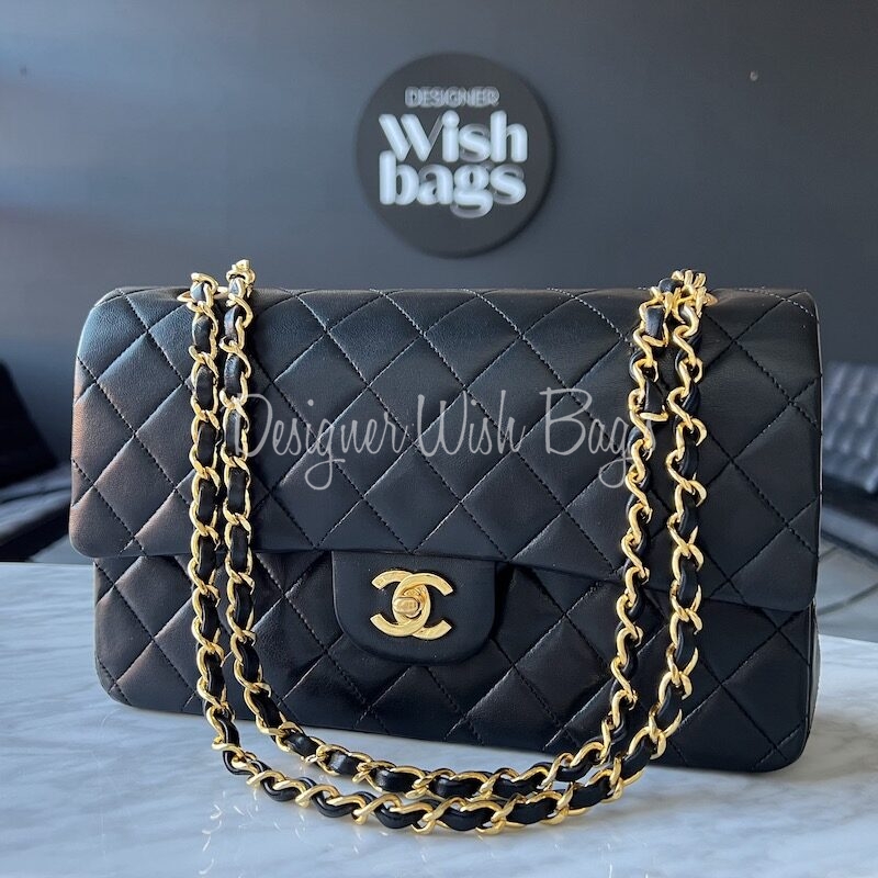 black chanel classic flap medium caviar