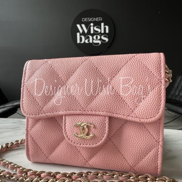 used chanel pink wallet
