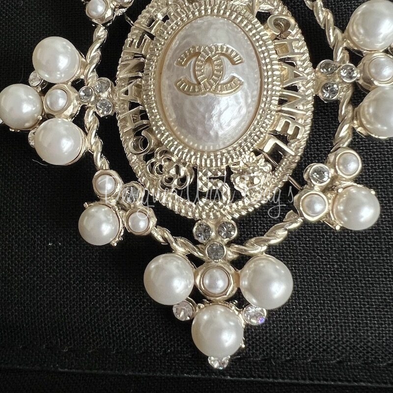 Chanel Brooch Pearls Rhinestones - Designer WishBags