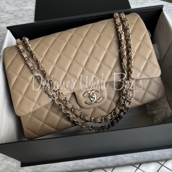 Chanel Maxi Beige Caviar 22A - Designer WishBags