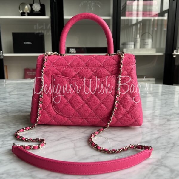 Chanel Red Quilted Caviar Coco Handle Bag Small Q6BFSJ0FRH000