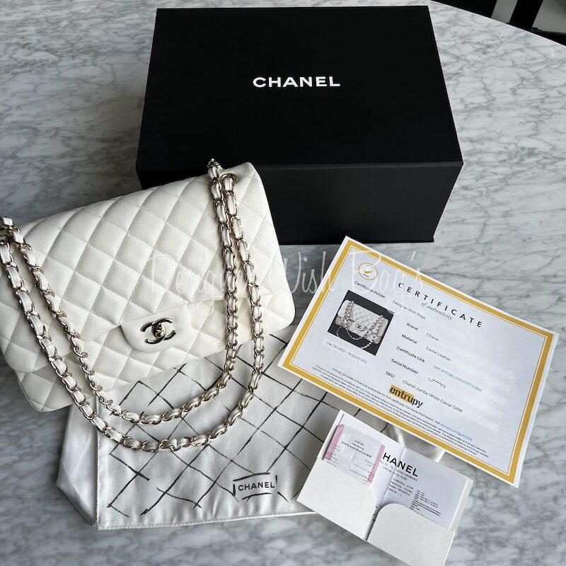 Luxeluxurylabels on Instagram: Chanel caviar white jumbo single