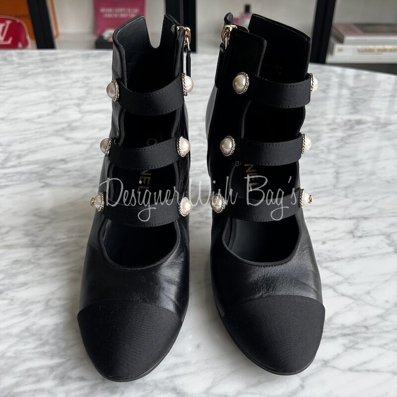 Chanel Pearl Heels Boots - Designer WishBags