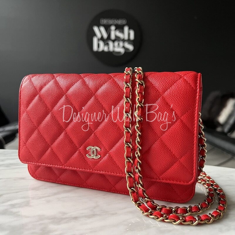 Chanel Woc Red Caviar Ghw - Designer Wishbags