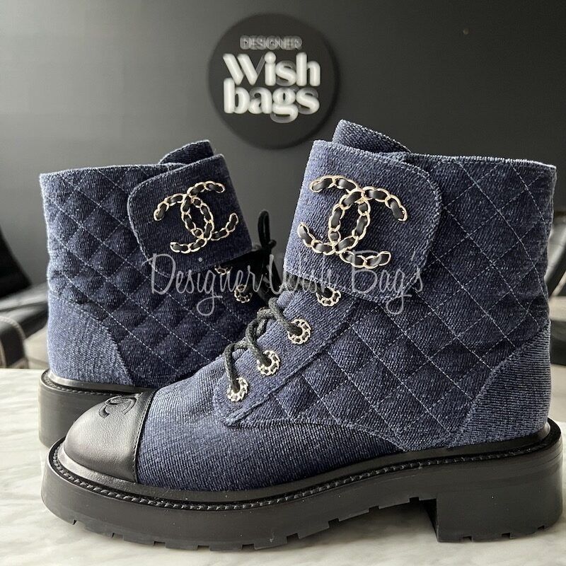 Chanel Denim Boots 39,5 - Designer WishBags - now part of Labellov