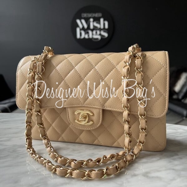 Chanel Small Classic Beige Clair - Designer WishBags