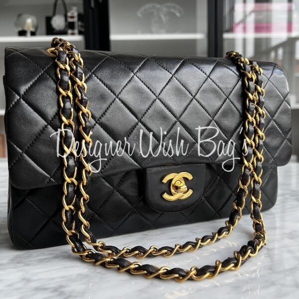 Chanel Quilted Lambskin Leather Double Flap Medium Gold Hardware — MISS  LULALA