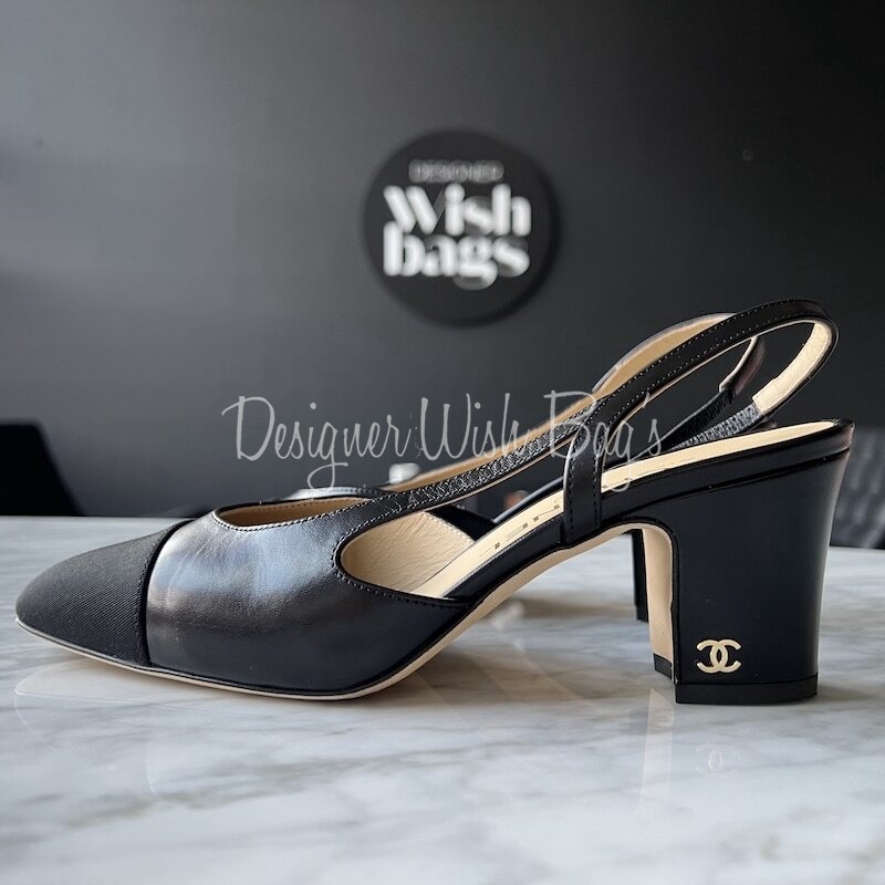 Chanel Slingback Black 39,5 - Designer WishBags