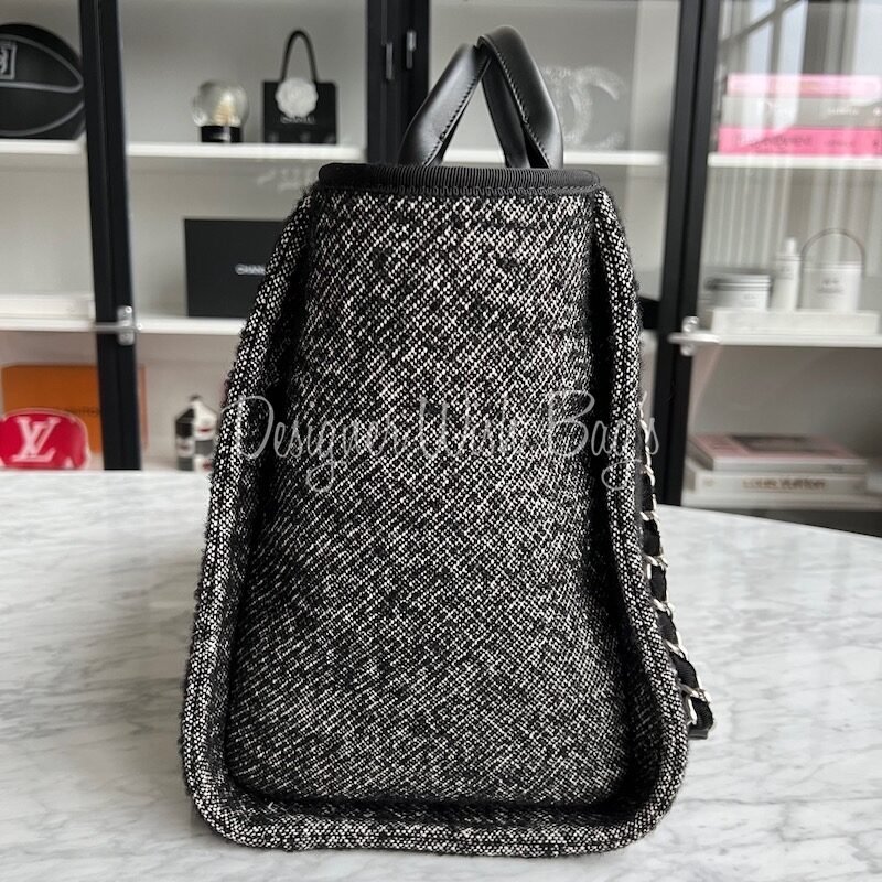 CHANEL, Bags, Sold Authentic Chanel Grey Large Deauville