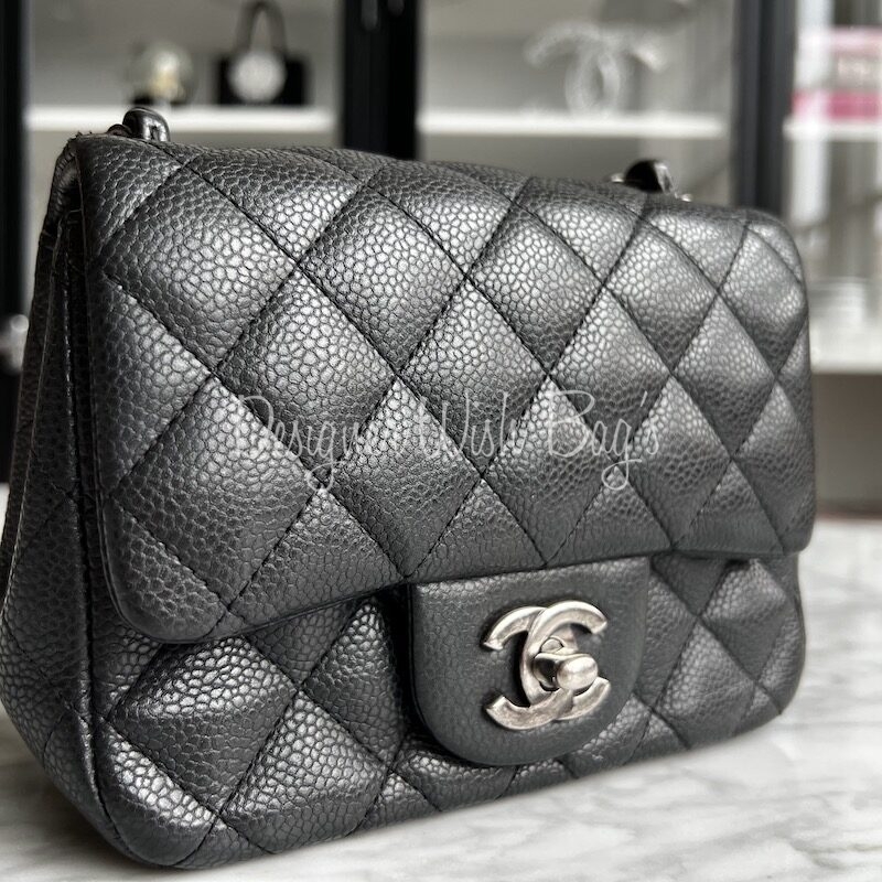 Chanel Mini Square Caviar Leather - Designer WishBags