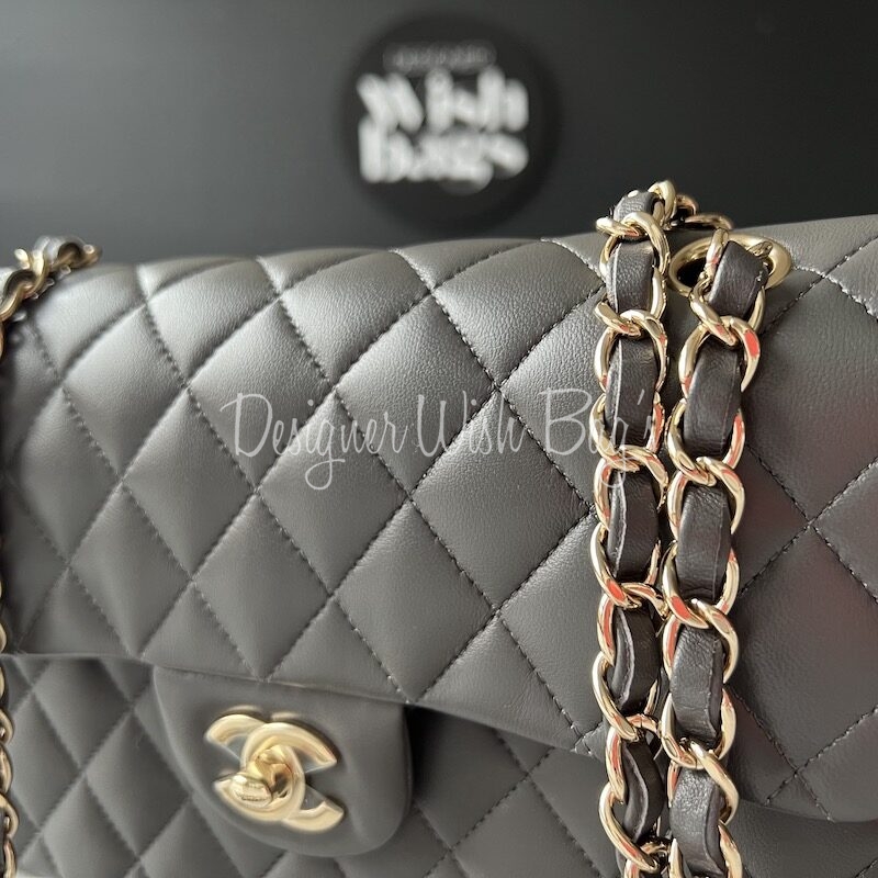 Chanel Small Classic Flap Grey GHW - Designer WishBags