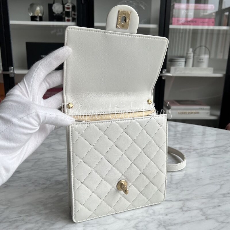Chanel Mini Chic Pearl White - Designer WishBags