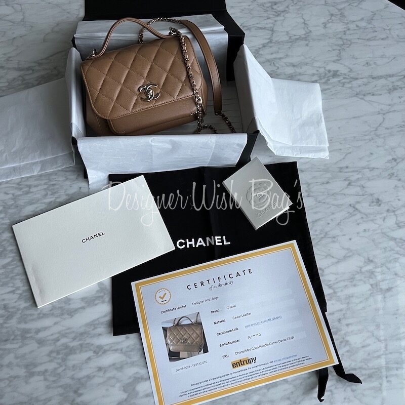 Business affinity leather handbag Chanel Camel in Leather - 18245857