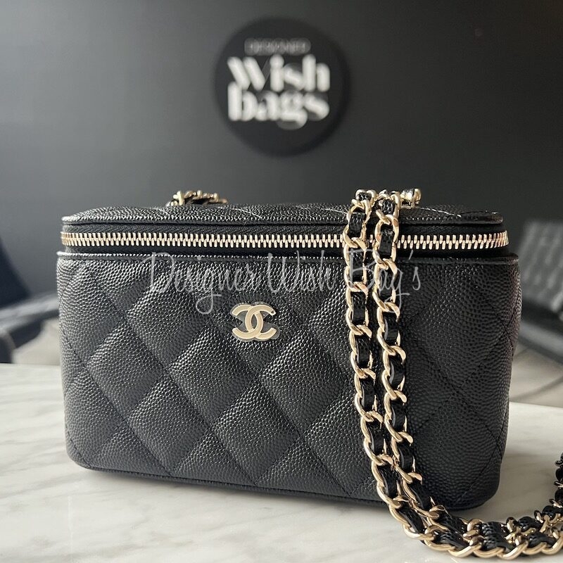 Chanel Black Caviar Leather Small Vanity Crossbody Bag ○ Labellov