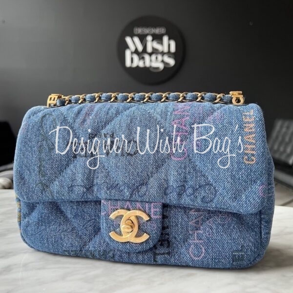 Chanel Small Flap Print Denim - Designer WishBags