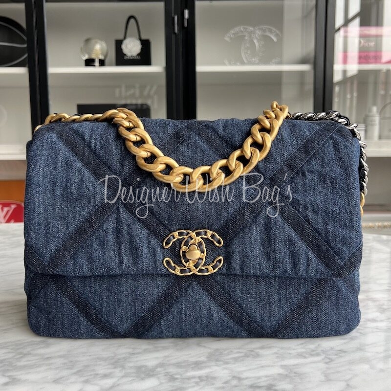 Chanel 19 handbag Chanel Blue in Denim - Jeans - 33066652