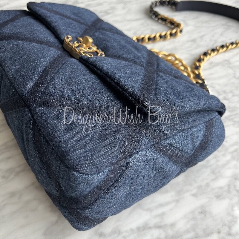 Chanel 19 hotsell denim large