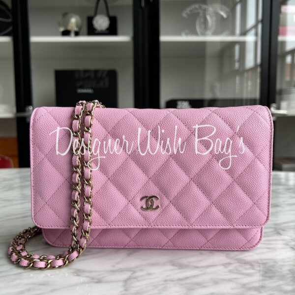 NIB 19S Chanel Iridescent Pink Caviar Classic Wallet on Chain WOC Bag –  Boutique Patina