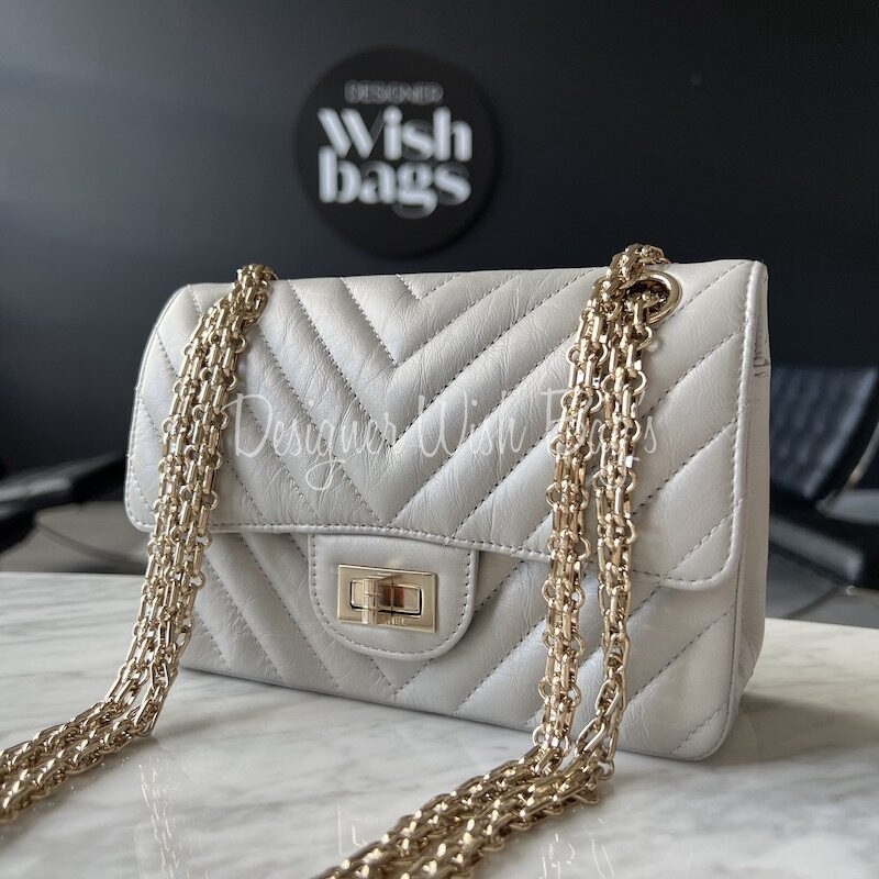 Chanel Mini Reissue Pearly Grey Gold - Designer WishBags