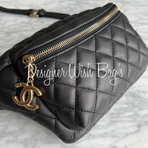 Chanel Waist Bag, Black Caviar with Gold Hardware, Preowned in