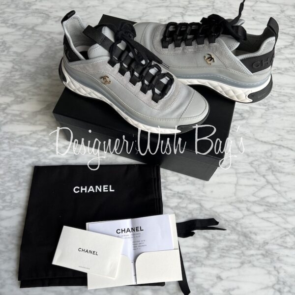 white black chanel sneakers 38