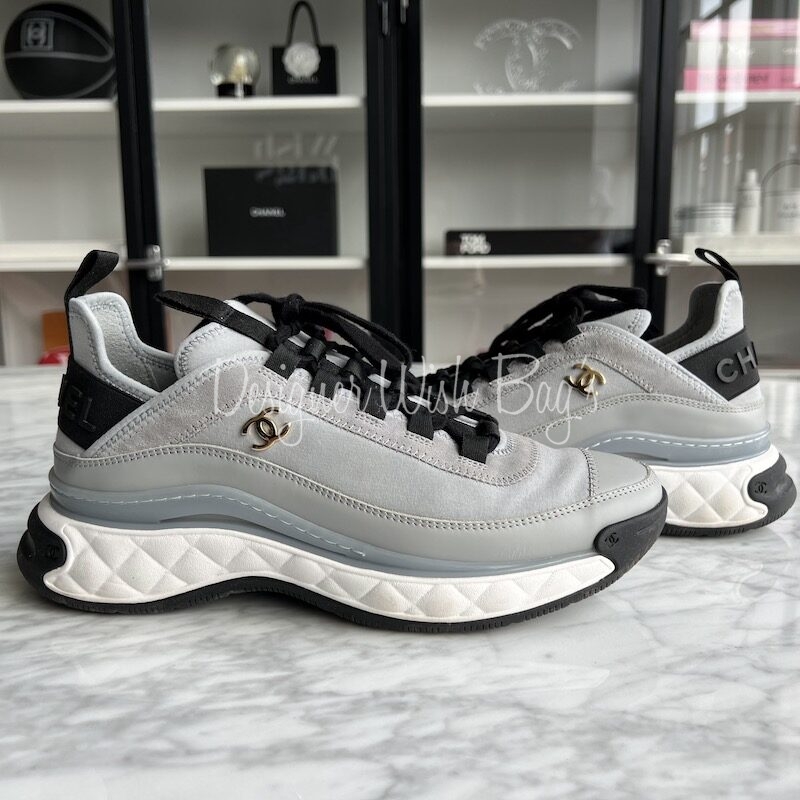 Chanel Grey Sneakers 38,5 - Designer WishBags