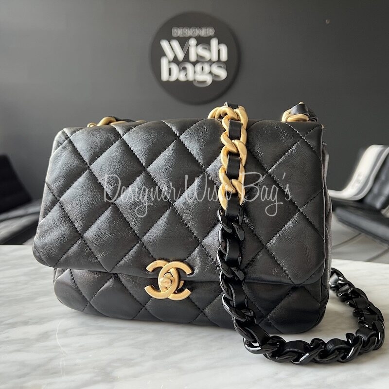 Chanel Small Flap Black and Gold