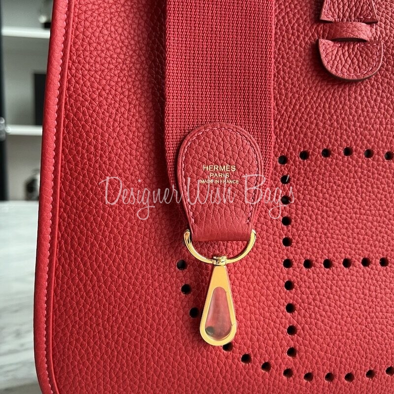 Hermès Evelyne PM 29 Red Leather ref.296225 - Joli Closet