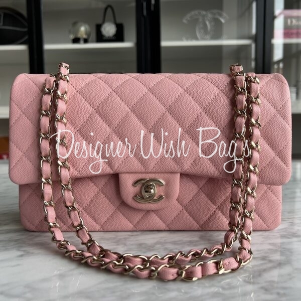 Chanel Medium Classic Pink Caviar 22C