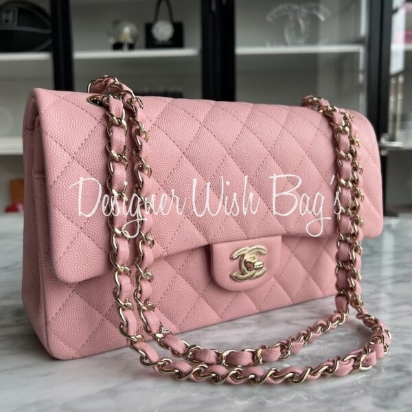 Chanel Medium Classic Pink Caviar 22C