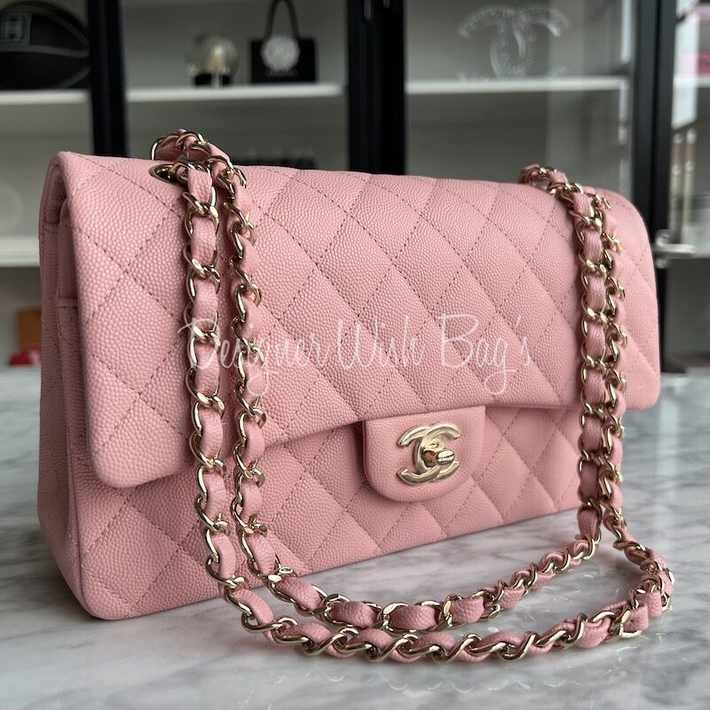 chanel pink caviar bag