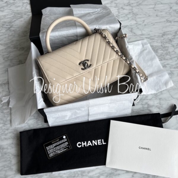 Chanel Coco Handle Beige Caviar - Designer WishBags