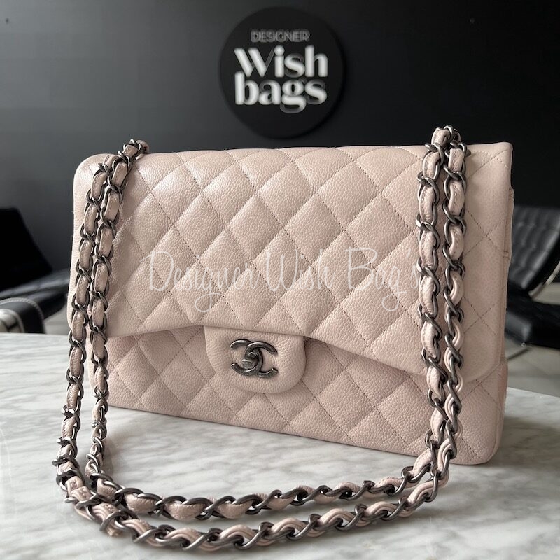 Chanel Jumbo Baby Pink Caviar - Designer WishBags