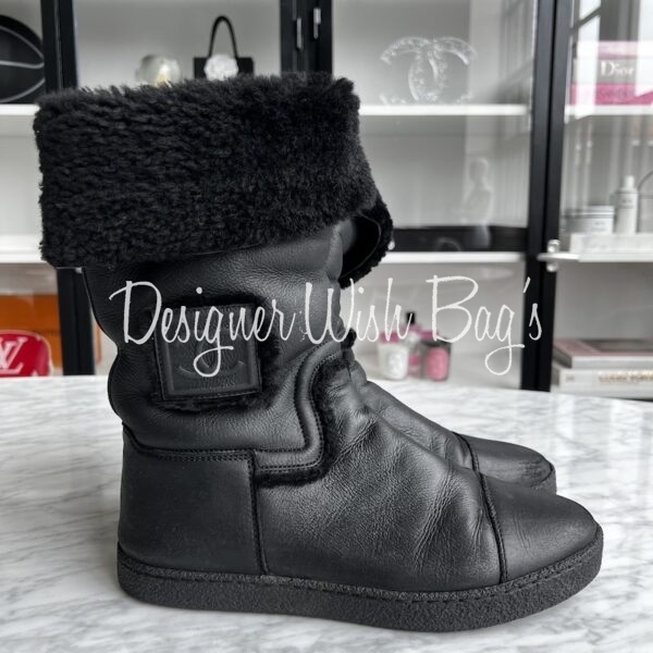 Black Chanel Winter Boots 38 - Designer WishBags