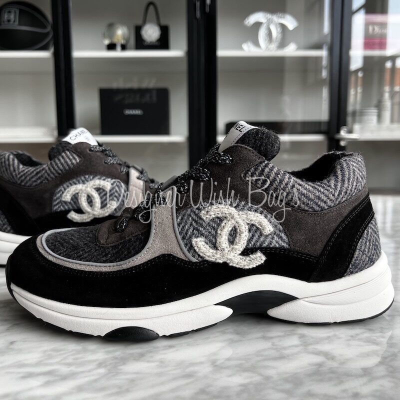 Chanel Sneakers Tweed Black 39,5 - Designer WishBags