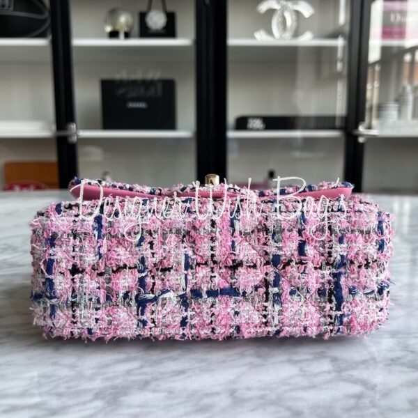 Chanel Pink Tweed Patchwork Coco Chanel Jumbo Flap Bag at 1stDibs