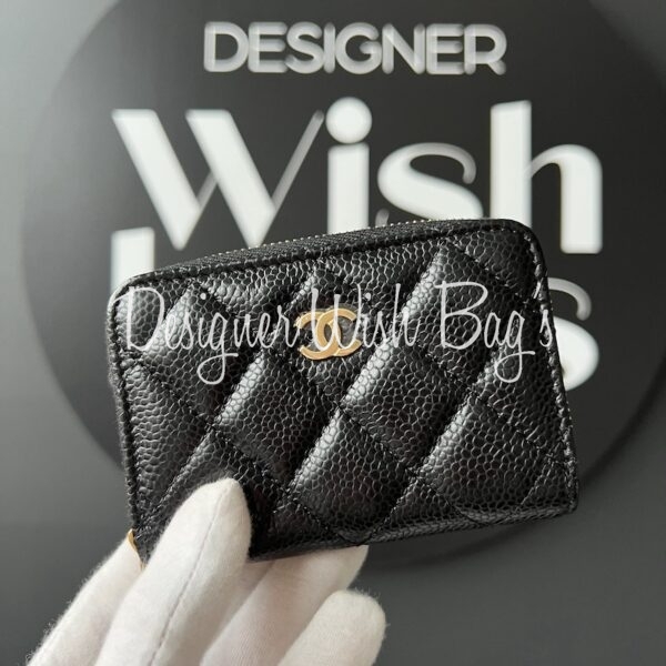 Chanel Round Coin Purse Black - Designer WishBags