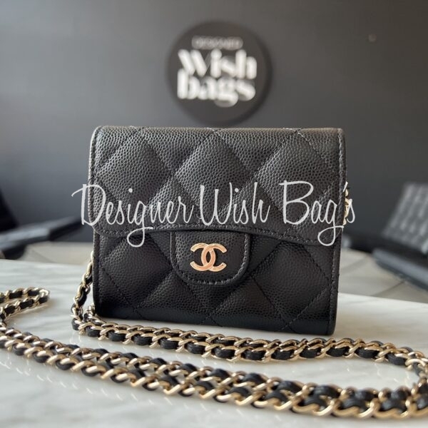 Wallet on Chain leather mini bag
