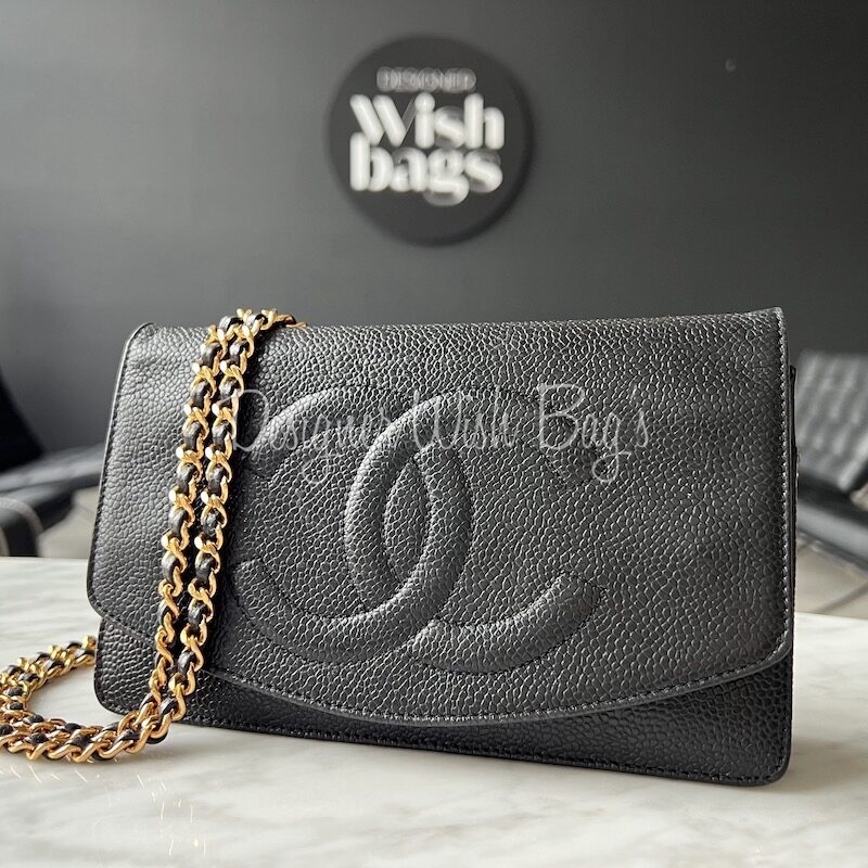 Chanel Black Caviar Timeless Wallet on Chain WOC