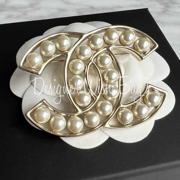 Chanel CC Pearl Brooch