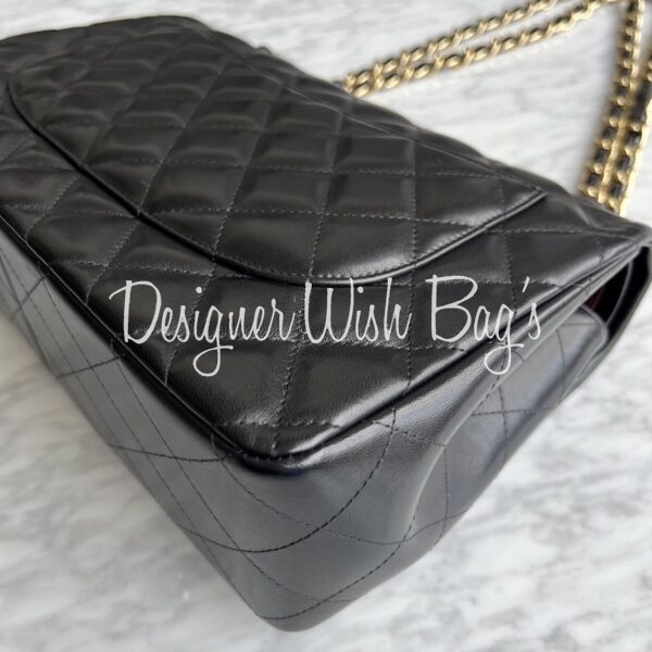 Chanel White Quilted Caviar Leather Jumbo Classic Double Flap Bag Chanel