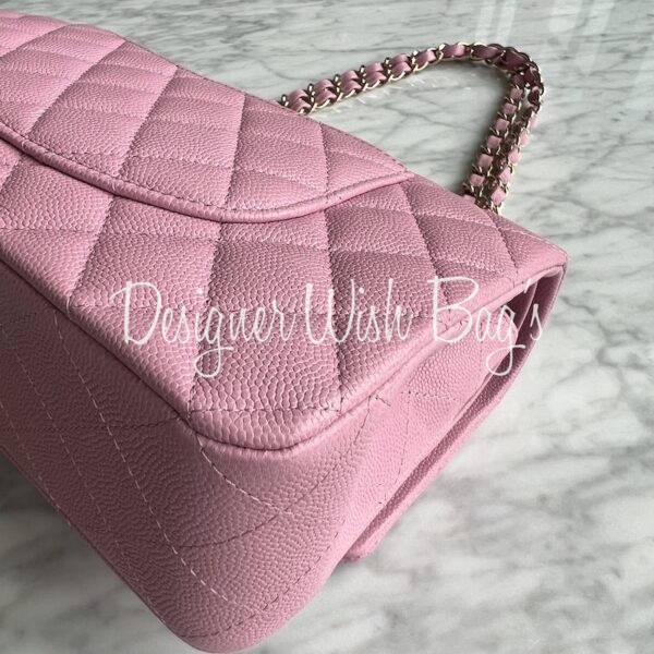 Chanel Classic Medium Pink Caviar Designer WishBags