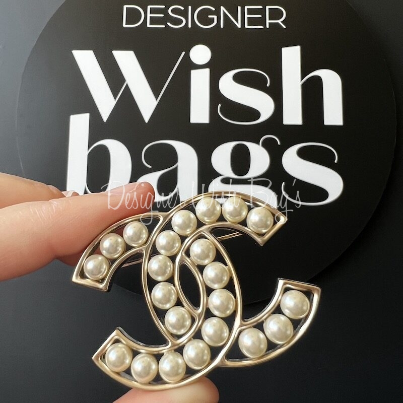 Chanel Pearl Brooch CC - Designer WishBags