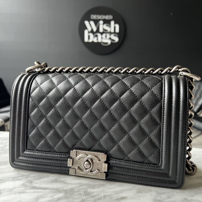 Chanel Boy Black Caviar SHW - Designer WishBags - now part of Labellov