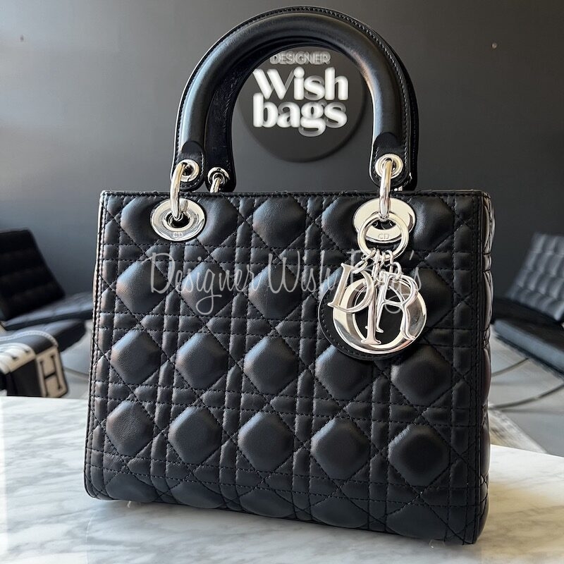 Lady Dior Black Medium - Designer WishBags