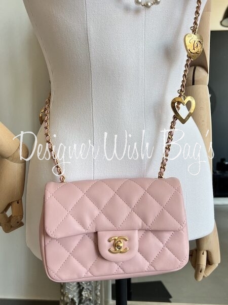 Chanel Mini Pink 22B Heart Charms - Designer WishBags