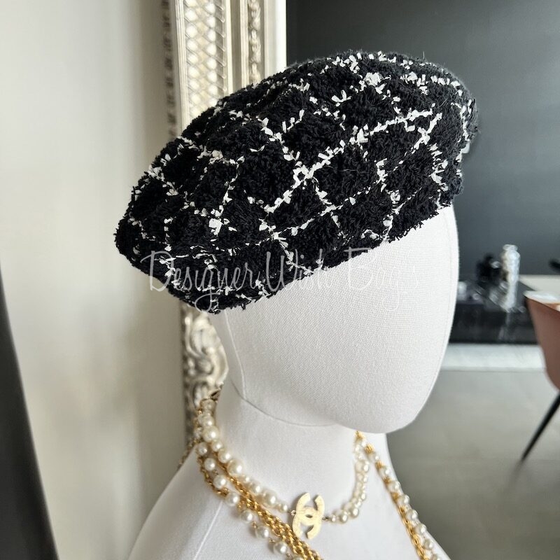 Chanel Tweed Beret - Designer WishBags