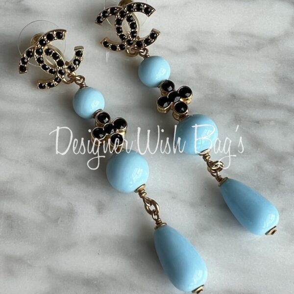 Chanel Earrings Tiffany Blue 23C